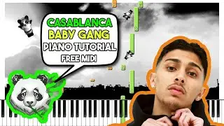 BABY GANG - CASABLANCA feat. MORAD - FREE MIDI Piano Tutorial