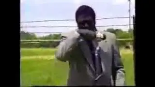 Reporter gets hit in mouth with bird poop