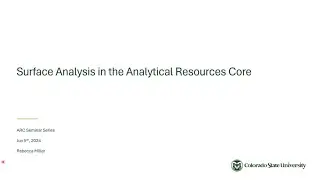 ARC Seminar Series:  Surface Analysis Techniques