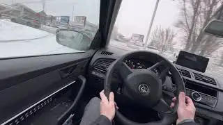 POV Driving on Snow - 2015 Škoda Fabia Combi 1.0MPI - #028