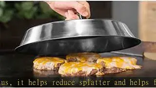 Blackstone Griddle Accessories - 12 Inch Round Basting Cover - Stainless Steel - Cheese Melting Dom