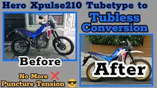 Hero Xpulse210 Tubetype to Tubless Conversion, no more Puncture Tension,Excel Takasago Aluminium Rim