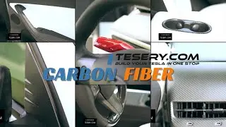 Tesla Model 3 & Model Y Real Carbon Fiber Accessories Upgrades | TESERY