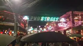 Pub Street at night. Siem Reap. Cambodia.