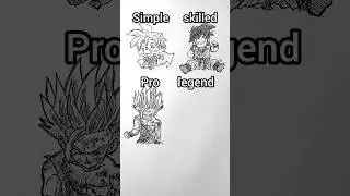 HOW TO DRAW GOHAN IN DIFFERENT LEVEL 😳 #shorts #anime #drawing #gohan #db