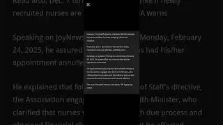 🚫No Nurse has gone home -GRNMA ASSISTANT PRO Says