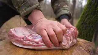 Pork Breast with Ribs - Slow Cooking Method. ASMR