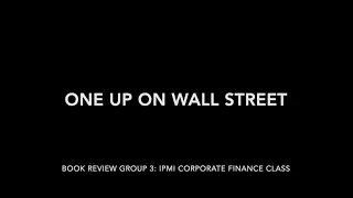 One Up On Wall Street: A Book Review