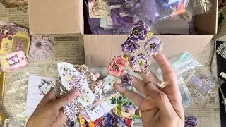 Purple Destash of Junk Journal Supplies - SOLD