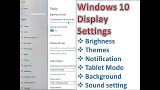 Basic 2 || Windows 10 Display Setting | Sound settings | Display settings | WiFi settings | screen