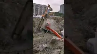 Excavator accident #komatsu #shorts