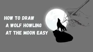 how to draw a wolf howling at the moon easy | creativeartwb