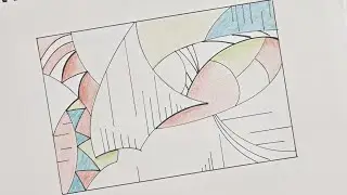 Abstract drawing using mixed media - Satisfying daily art therapy challenge