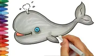 حوت  -  كيفية رسم ولون الاطفال التلفزيون