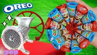 Meat grinder V's colourfull cone