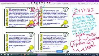 Main Idea task cards: guided practice