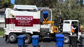 Edco disposals new flat tailgate auto car new way roto pack on morning recycle !!♻️