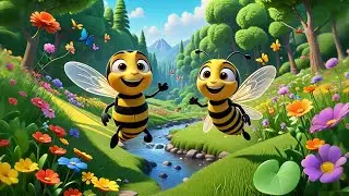 Five Little Bees Buzz Around | Fun Counting & Movement Song for Kids | Nursery Rhyme