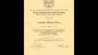 My Landscape Irrigation Auditor Cert.