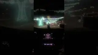 A view of Abu Dhabi building, greenery and ramadan street lights