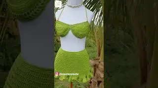 Top e Saia babado em croch&ecirc; #croche #crochet