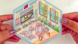 (ASMR)DIY Cute Mini Classroom Diorama📚 | Handmade Kawaii Paper Art#3dstickers
