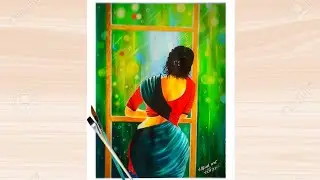 poster colour painting a beautiful girl ll Utpal Art Academy