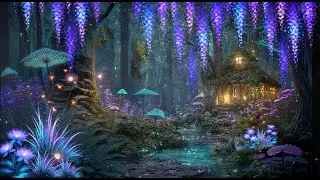 🌿 Enchanted Wisteria Forest Cottage | ASMR Rain, Water & Meditative Ambience