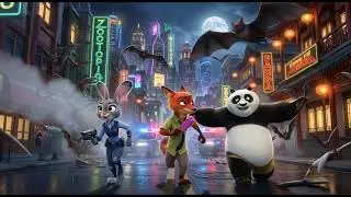 Zootopia and kung fu panda running attack vampire bats city#shortvideo