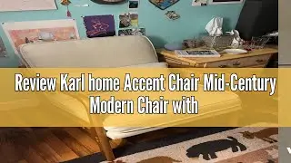 Review Karl home Accent Chair Mid-Century Modern Chair with Pillow Upholstered Lounge Arm Chair with