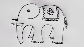Elephant Drawing Easy Step By Step // elephant drawing // Animals Drawing Easy