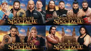 WWE SUPERSTAR SPECTACLE match cards @anyviews #wwe #india #anyviews #johncena #sethrollins 😎😲🇮🇳🇺🇲