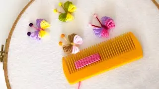 BUTTERFLY EMBROİDERY TRİCK🦋TARAKLA KELEBEK/Hand Embroidery Amazing Trick🙌
