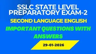 SSLC Second Language English Preparatory Exam-2 2026 | Important Questions with Answers