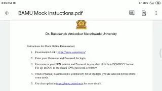 Dr BAMU Aurangabad university online mock test