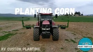 Planting Corn | CASE IH PUMA 215 | JOHN DEERE 12 ROW PLANTER | KV CUSTOM PLANTING