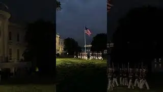 The Marine Corps Silent Drill Platoon performs on the South Lawn of the White House