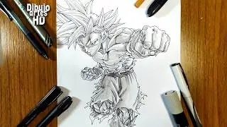 c&oacute;mo dibujar a Goku ultra instinto de Toyotarō