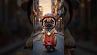 🛵Mochi the Pug vs the Drive-Thru Speaker 🚗🐶🍟 #pug #dogshorts