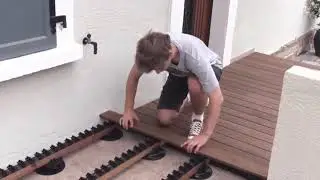 pose d'une terrasse GRAD sur un carrelage 39mm seulement !
