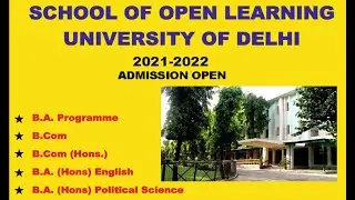 sol.du.ac.in admission 2021 School of Open Learning, University of Delhi