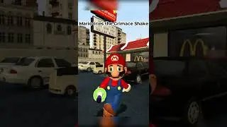 Mario tries the Grimace Shake #shorts