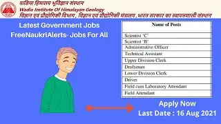WIHG Recruitment 2021| WIHG vacancy 2021 online form| WIHG various post recruitment 2021 | Govt Jobs