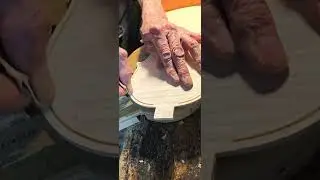 Sanding out perfling channel on violin top