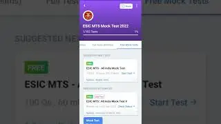 ESIC MTS All India Mock-V... testbook.. my score☹️☹️#esic_exam #esic #rbiassistant #sbiclerk #ibps