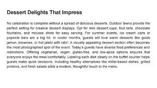 Top Catering and Food Ideas for Outdoor Lawn Gatherings