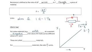 5.2b - Resistance and Ohm's law