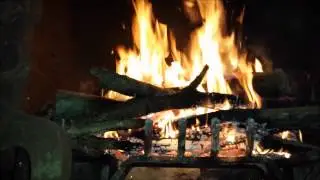 The Nights Are Burning in a 1930's Fireplace Oliver Baer Poem Peter Dizozza Setting Yule Log Visual