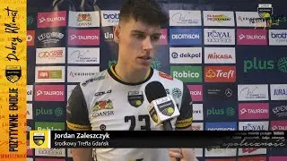Jordan Zaleszczyk i Jan Martinez Franchi po wygranym meczu z Jastrzębskim Węglem | Trefl Gdańsk