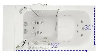 Ella's Bubbles Capri Acrylic Air and Hydro Massage Walk-In Bathtub Dimension